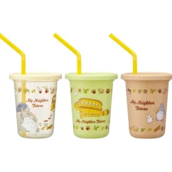 Maison Ghibli 3 Glasses with Straw Set - My Neighbor Totoro