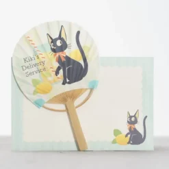 Maison Ghibli Bamboo Fan & Letter Set Jiji with Lemon - Kiki's Delivery Service