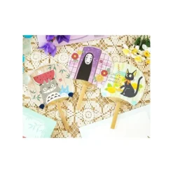 Maison Ghibli Bamboo Fan & Letter Set No Face with Flower - Spirited Away