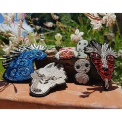 Maison Ghibli Embroidered Jewel Brooch Night Walker - Princess Mononoke