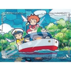Maison Ghibli Stained glass Puzzle 208P Ponyo & Sosuke on the boat - Ponyo on the C