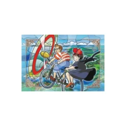 Maison Ghibli Stained glass Puzzle 300P Tombo & Kiki on the velo propelle - Kiki's